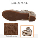 Women Tango Modern Girls Salsa Latin Ballroom Dance Shoes Ladies Low Heel Soft Dancing Shoes Comfortable Gold Silver