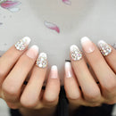 Close-up of hands with decorative nails on a neutral background, Obroi
