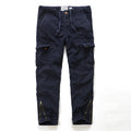 Mens Cargo Pants Camouflage Cotton Pockets and Leg Opening Zipper Loose Trousers