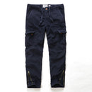 Mens Cargo Pants Camouflage Cotton Pockets and Leg Opening Zipper Loose Trousers