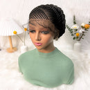 Short Cute Cornrow Braids Wig Full Lace Handmade Updo Bantu Braided Wigs