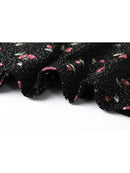 Women Black Cherry Sling Mini Dress Spring Ladies Casual Sleeveless Female Dress