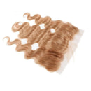 Blonde hair extensions with a lace front on a white background, Obroi