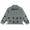 Vintage Denim Jacket Streetwear Retro Embroidered Stars Denim Coats Women Casual Loose Jackets