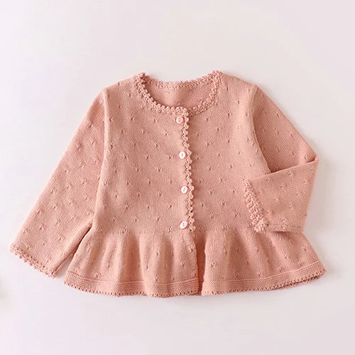 Autumn 0-3Yrs Children Clothes Infant Baby Girls Knitting Cardigan Newborn Baby Girls Sweater