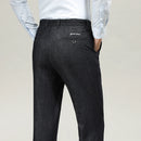 Autumn Winter Men's Thickened Jeans Business Casual High Waist Regular Fit Denim Pants Male Straight Loose Trousers