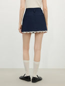 Women Mini Skirt Pleated Skirt for Women Spring Lace Short Skirt