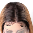 Blonde Short Straight Bob Middle Part T Lace Front Human Hair Wigs For Women Glueless Hair