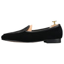 Classic Matte Leather Patchwork Black Suede Slip-On Belgian Loafers Handmade Men's Shoes