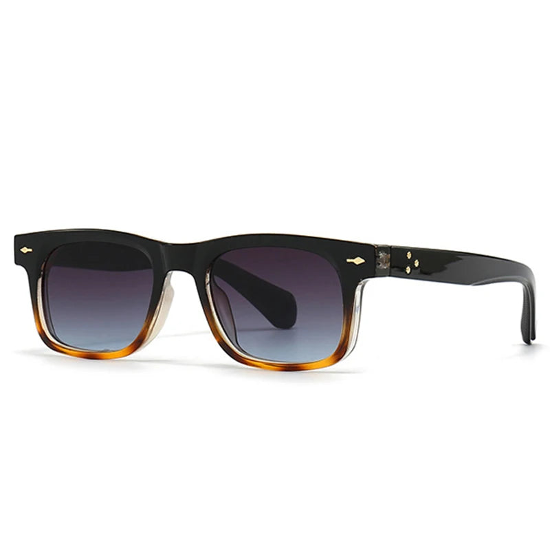 Retro Square Rivets Men Sunglasses Shades UV400 Gradient Women Trending Sun Glasses