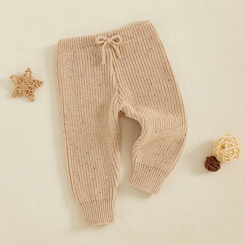 Winter Warm Toddler Infant Knit Sweater Pants Drawstring Elastic Casual Children Long Trousers
