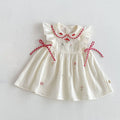 Kids Girls Sweet Top Cute Embroidery T-shirt Kids Flying Sleeves Vest Top Children Clothing Summer Thin Dress
