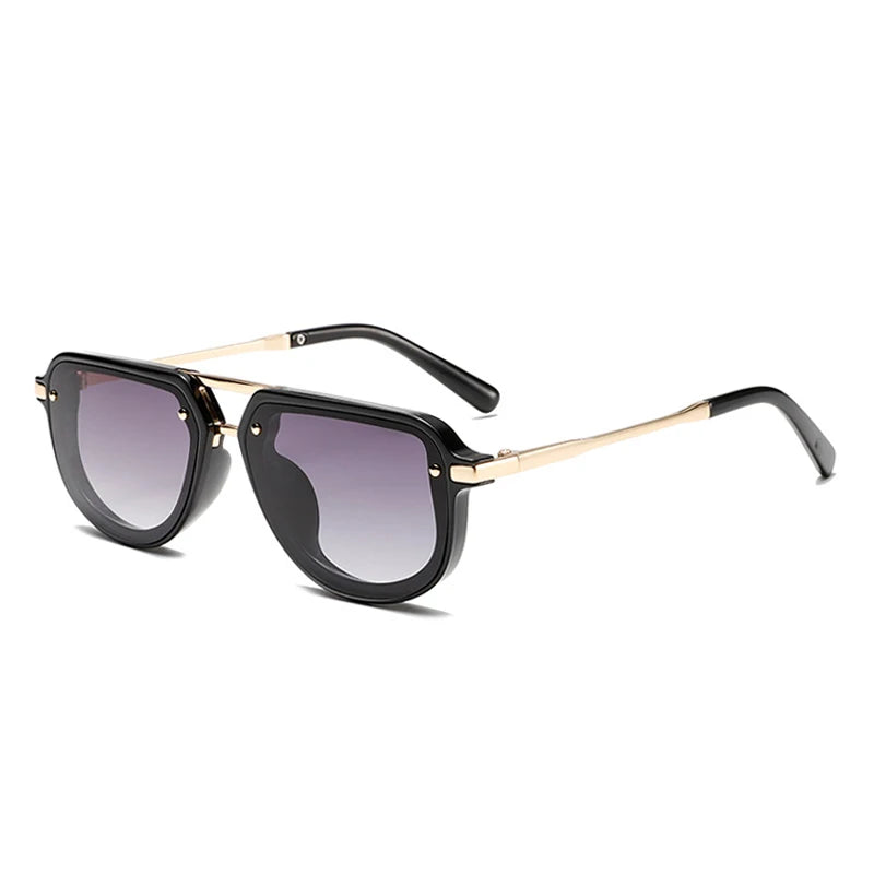 Retro Small Oval Luxury Sunglasses Rivets Blue Green Shades UV400 Trending Punk Sun Glasses