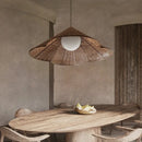 Simple Retro Rattan Pendant Light Nordic Designer Hanging Chandelier Table Bedroom Lighting Lamp