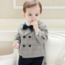 1-4Y Children Formal Plaid Suit Set Boys Wedding Birthday Party Performance Kids Blazer Pants Clothes