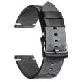 Black leather watch strap on a white background, Obroi