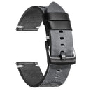 Black leather watch strap on a white background, Obroi