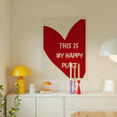 Lovely Trendy Red Heart Canvas Art Paintings Wall Posters for Living Room Home Decor