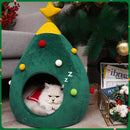 Christmas Cat/Dog Nest Warm Comfortable Plush Teddy Pet Bed Cave Bed
