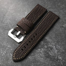 Handmade Strap 20MM 22MM 24MM Black Leather Retro