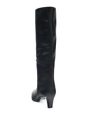 Black Knee-high Boots for Women Pointed-toe Kitten Heel Designer Boots Comfortable Soft Leather