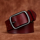 Men Genuine Leather Belt Luxury Pin Buckle Belts Thick  Strap Male Jeans for Man