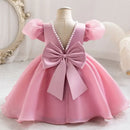 Baby Girl Princess Backless Dress Infant Toddler Child Bow Wedding Birthday