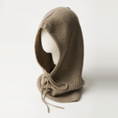 Cashmere hat  Inner cashmere knit drawstring hooded collar