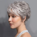 Gray natural curly wig suitable for women's daily style and as a wig