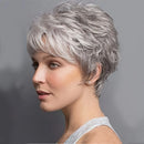 Gray natural curly wig suitable for women's daily style and as a wig