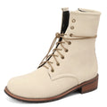 Motorcycle Boots Shoes Woman Lace-up Autumn Winter Ankle Riding Boot