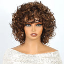 Pixie Curly Human Hair Wigs Highlight Short Jerry Curl Wig Easy Wear Glueless Wig Curly Bob Wig For Women