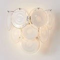 Modern wall light fixture with circular glass shades on a white background, Obroi