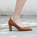 Leather Women Pumps Pointed Toe High Heels Shoes Women Spring