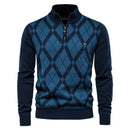 Vintage Knitted Sweater Men Plaid Pullovers Autumn Winter Knitted Jumper Male Sweaters