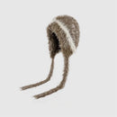 Fur-trimmed hat with long ear flaps on a light gray background, Obroi