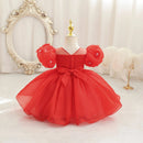 Summer Infant Baby Girl Dresses Flower Appliques Toddler Kids Birthday Party Princess Wedding Ball Gown
