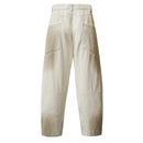 Distressed Spliced Cargo Pants Mens Streetwear Loose Pocket Wide Leg Trousers Men