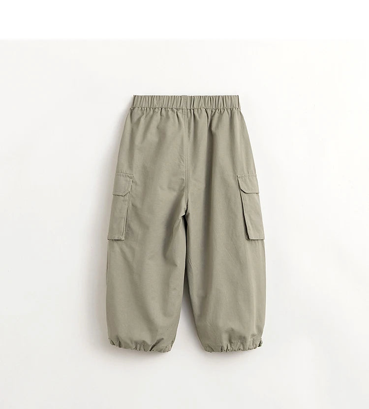 Outdoor Style Boys Big Pockets Work Pants Kids Pants Casual Pants for Spring