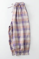 Plaid Bloomers Women Casual Pants