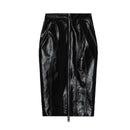 Black leather pencil skirt on a white background ,Obroi