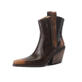 Brown leather ankle boot on a white background, Obroi