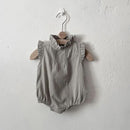 Summer Baby Bodysuit Ruffle Girls One Piece Linen Newborn Clothes