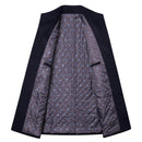 Winter Woolen Wool Mens Stand Collar Long Coats High-end Fashion Boutique Thick Warm Pure Color Windbreaker Male Jacket