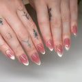30Pcs Short Almond Nails Glossy Color Press On Nails Sweet Girls Charm Retro Nails Art
