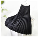 Women's Pleated Midi Skirt High Waist Thickened Warm Office Swing A-Line Skirts