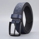 Vintage Men's Belt Male Emboss Leather Belts Luxury Brand Designer Pin Buckle Waistband