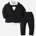 Spring Newborn Boy Clothes Gentleman Black Suit Coat Tops Pants Kids Outfit Baby Boutique Clothing Sets