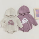 Autumn Infant Baby Boys Girls Sweatshirts Bodysuit Rainbow Hooded Long Sleeve Hoodies Jumpsuits Fall Clothes