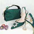 Italian Elegant Shoes With Bag To Match Set High Heels Shoes And Bag Set For Party